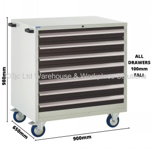 Euroslide Storage Cabinet Mobile 7 Drawers